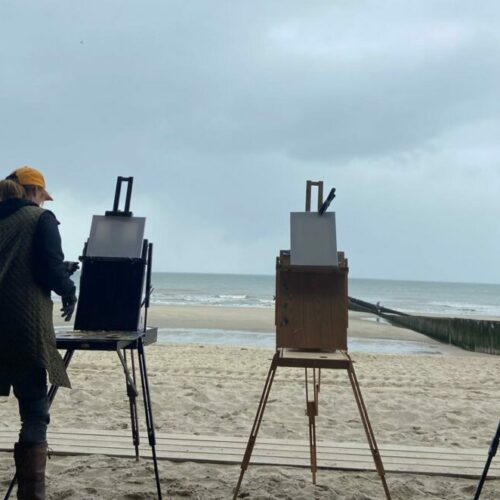 Schilderen op het strand